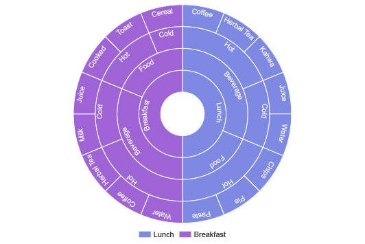 Sunburst Chart Complete Guide, Definition, Examples and How to create it.